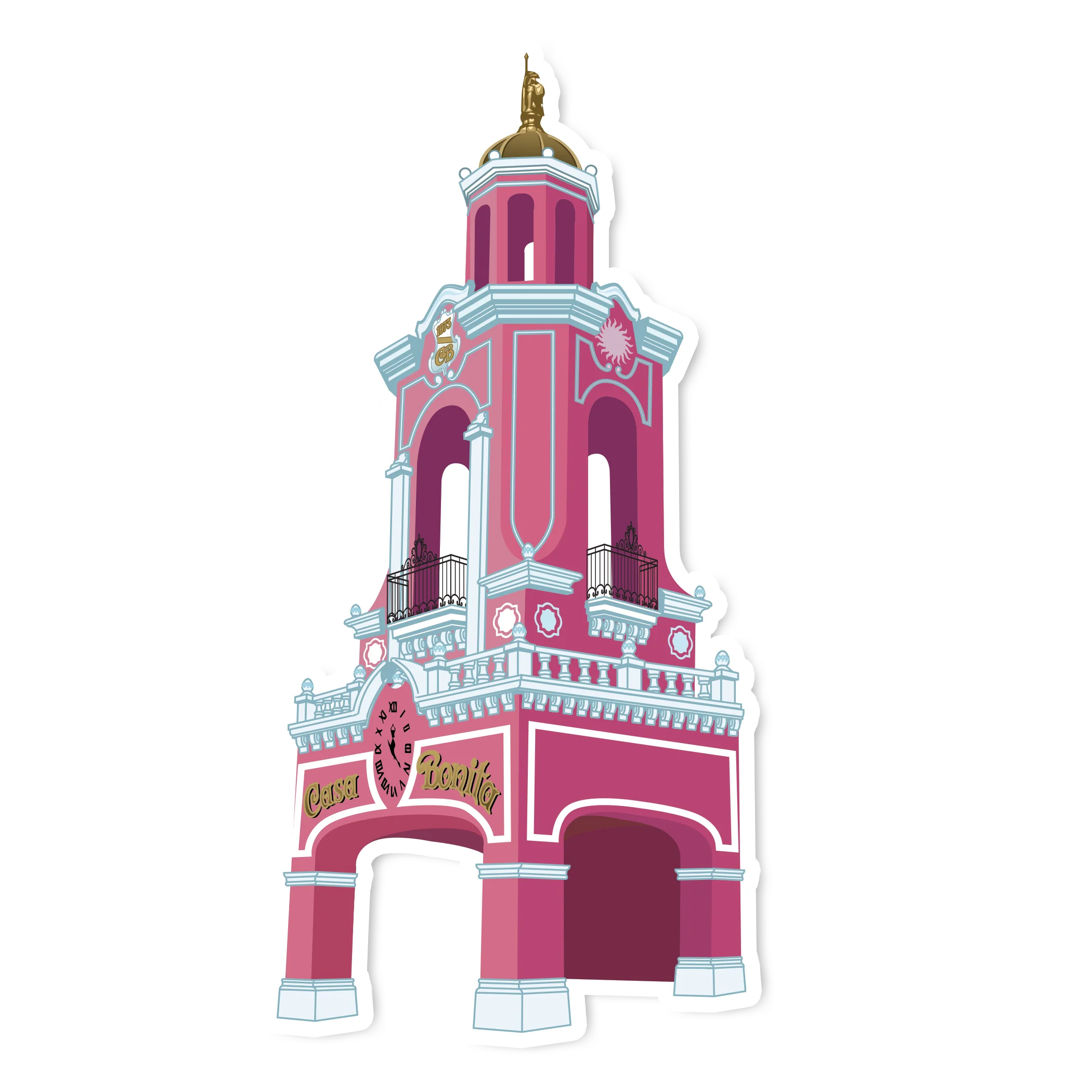 Casa Bonita 3/4 View Tower Sticker