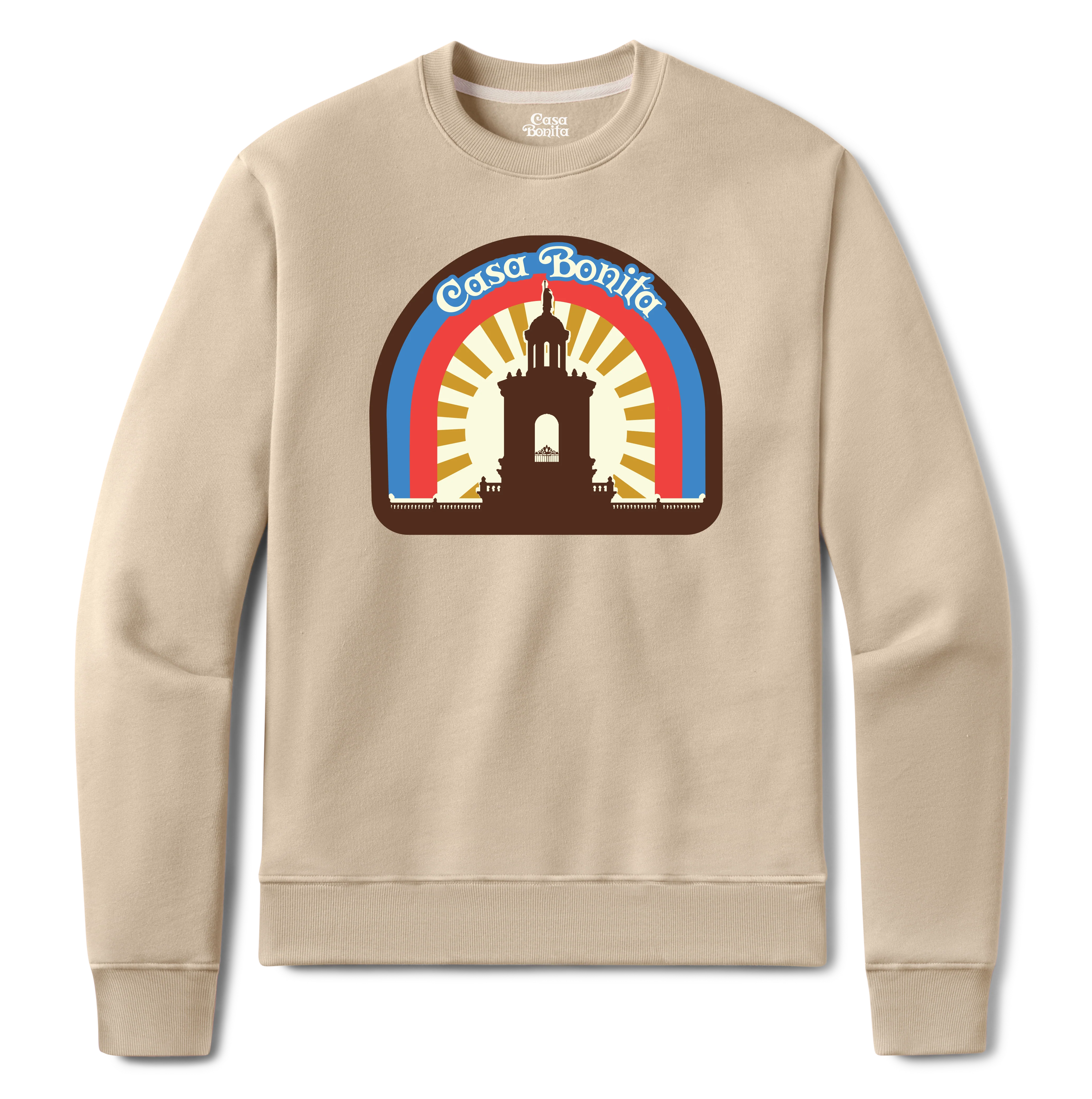 Casa Bonita Beige Sunrise Tower Crewneck Sweatshirt