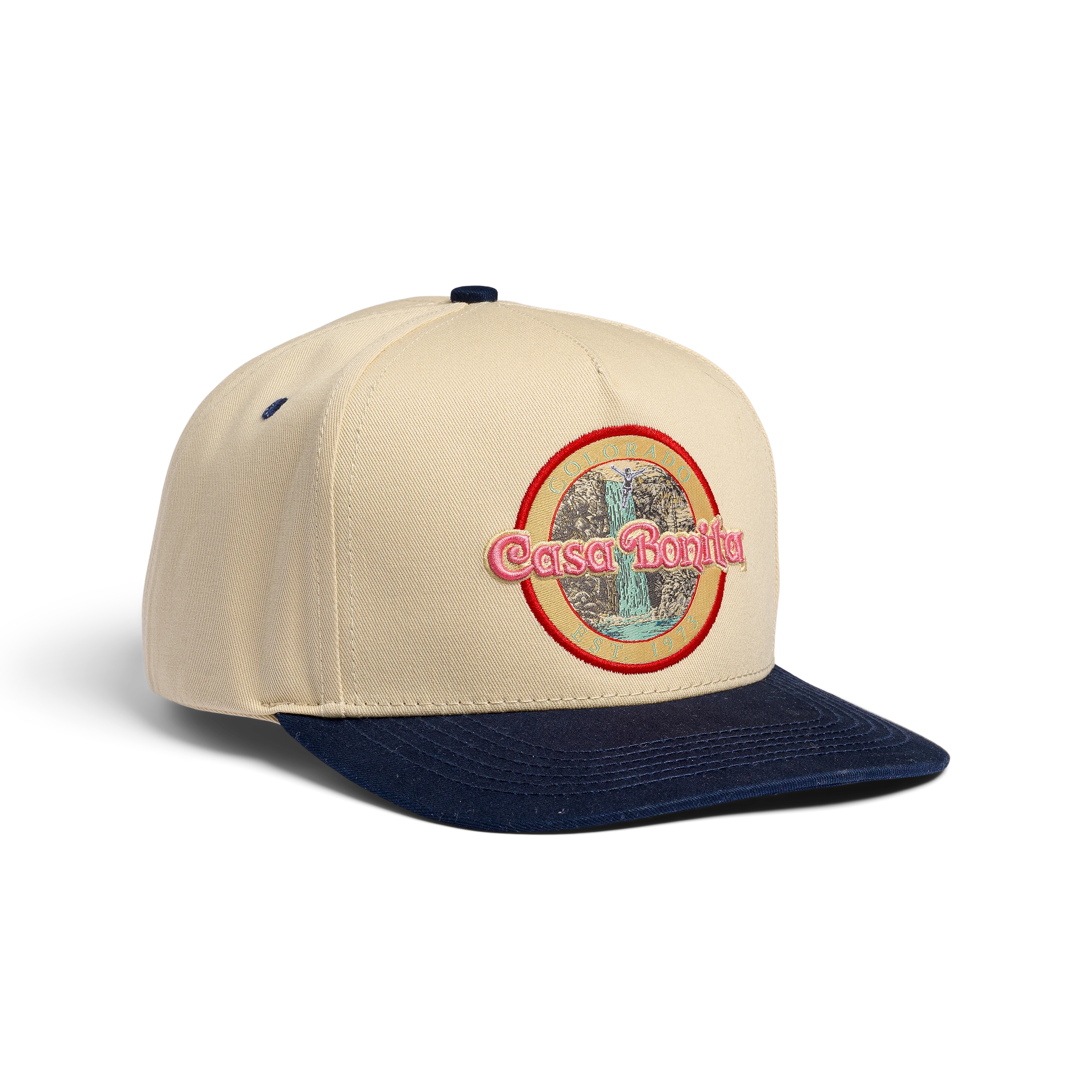 Casa Bonita Cream Two-Tone Vintage Waterfall A-Frame Hat