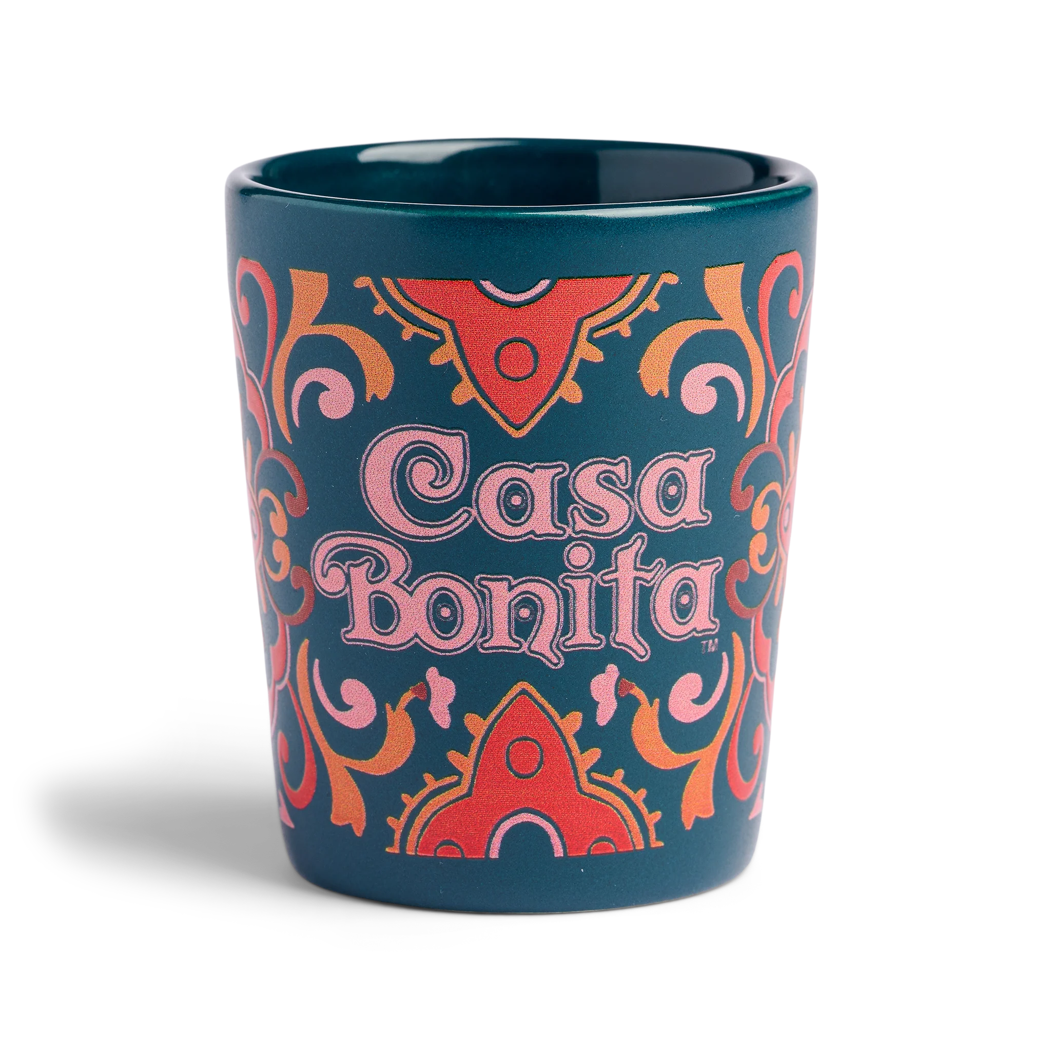 Casa Bonita Navy Sopaipilla Flag Matte Shot Glass