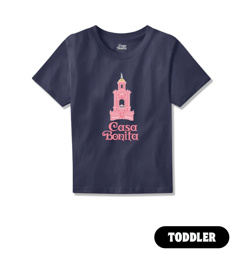 Casa Bonita Navy Toddler Pink Tower T-Shirt