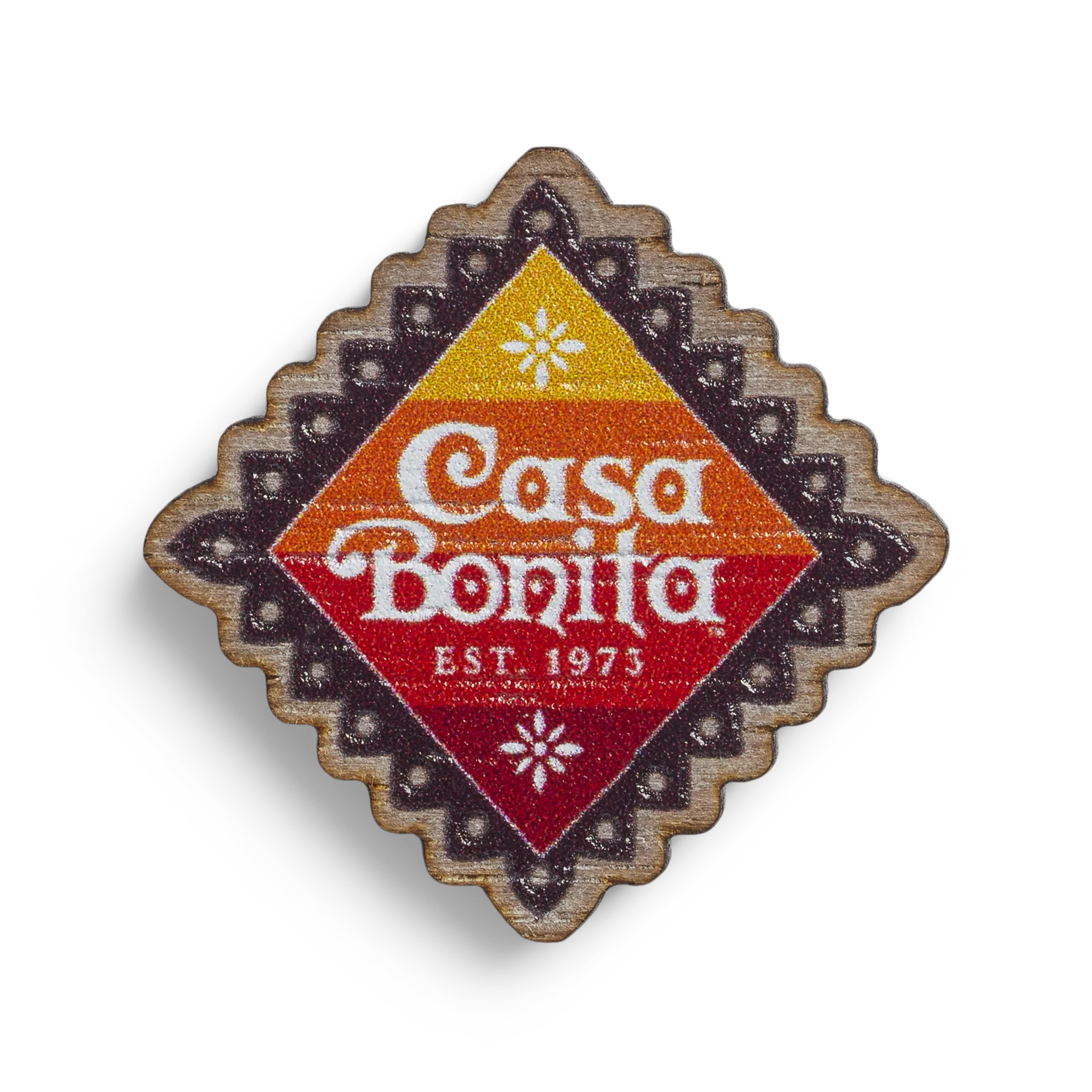 Casa Bonita Papel Picado Logo Wooden Pin