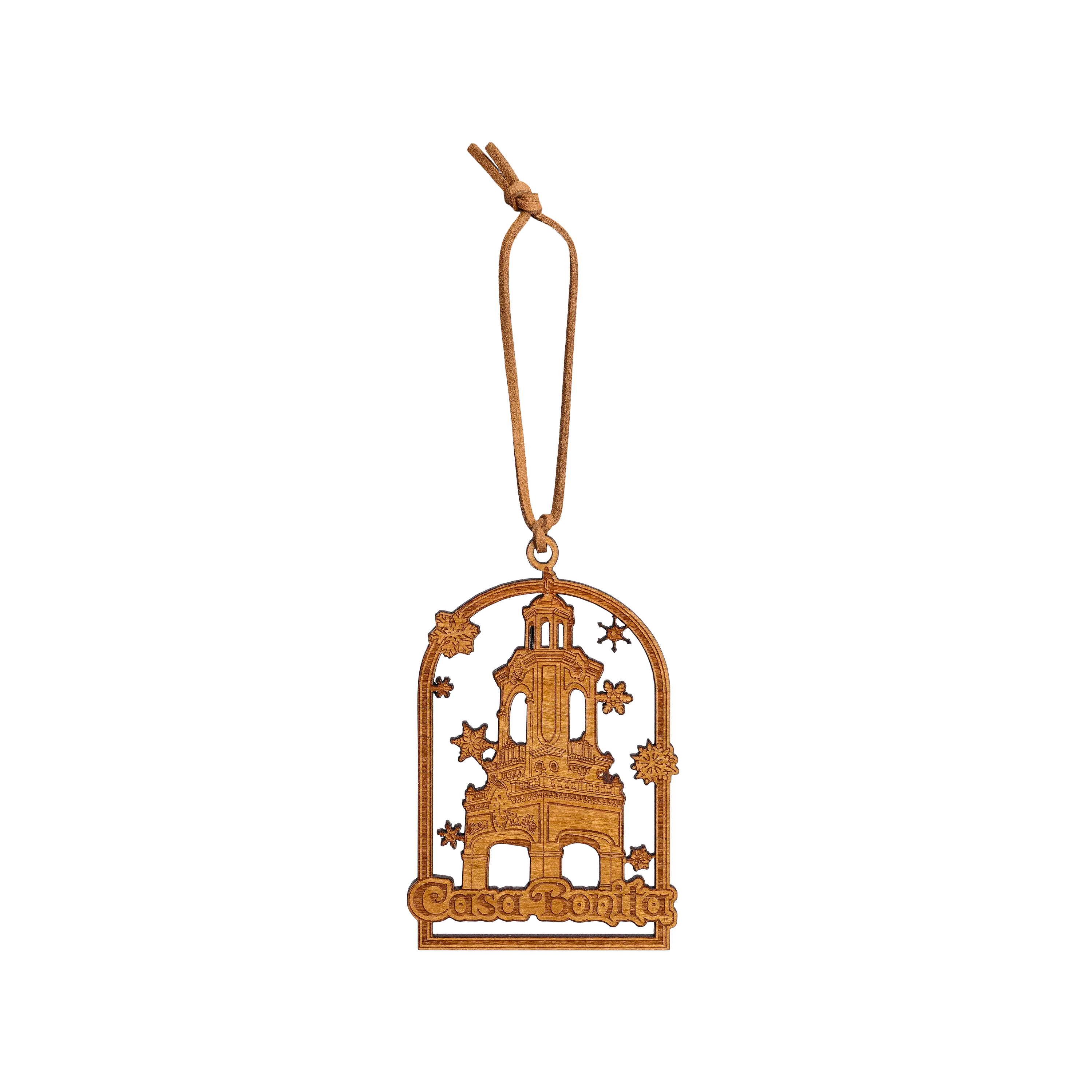 Casa Bonita Snowflake Tower Wooden Ornament