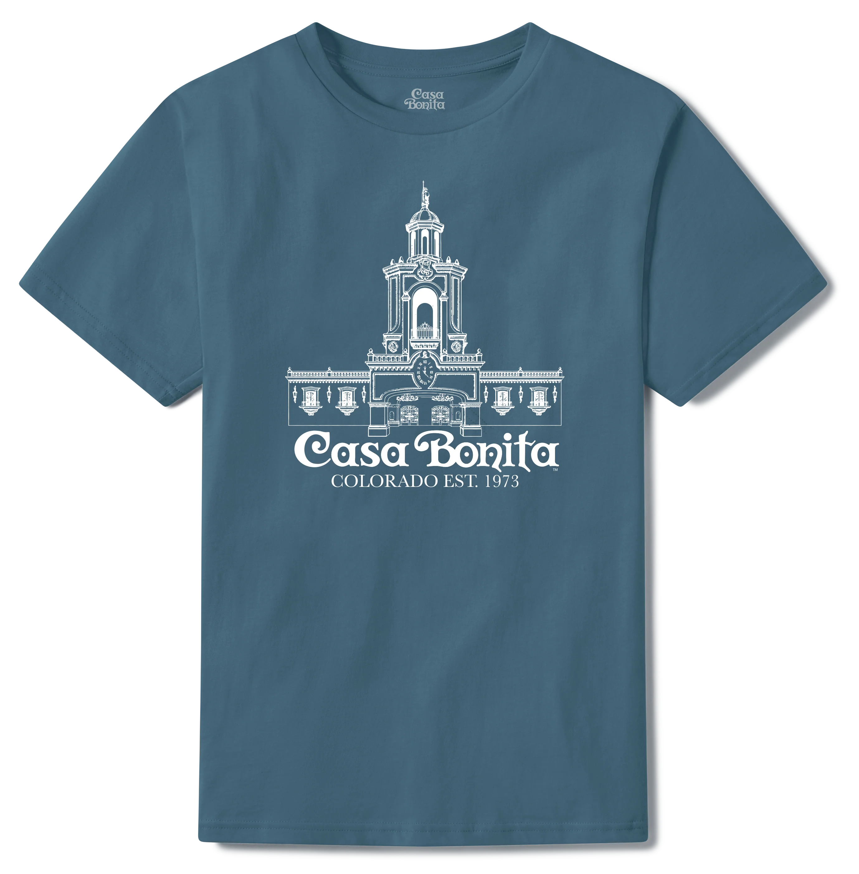 Casa Bonita Teal Blue Landmark Tower T-Shirt