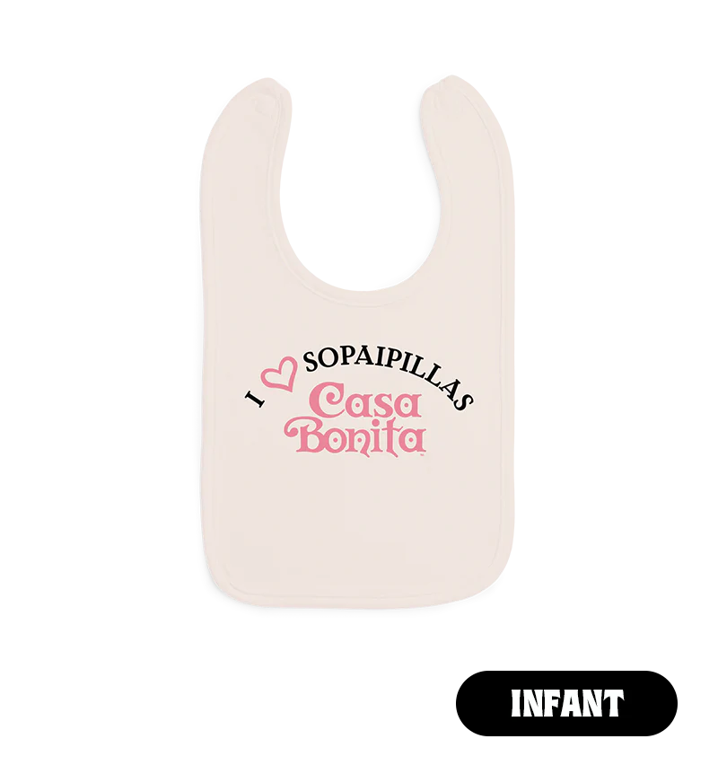 Casa Bonita Cream I Love Sopaipillas Infant Bib